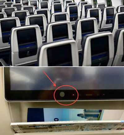 Авиакомпании закрывают маленькие камеры видеонаблюдения в спинках кресел